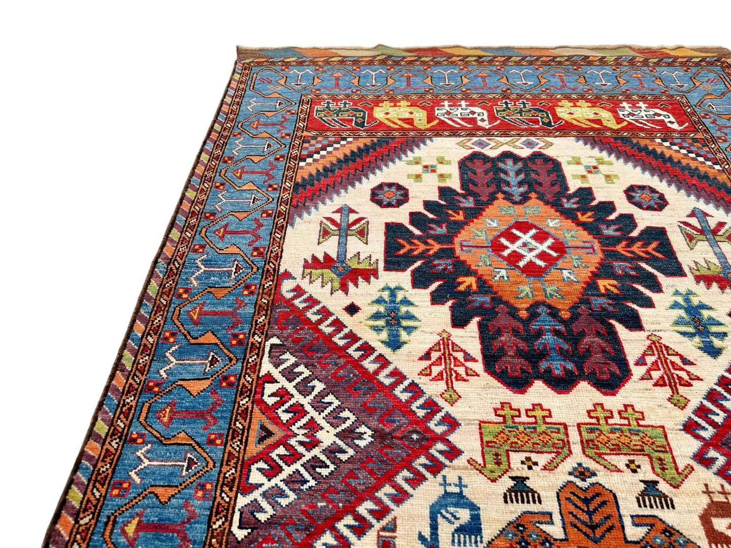 Baluch - Shirvan (4'02"x6'05") ivory/blue/multicolor
