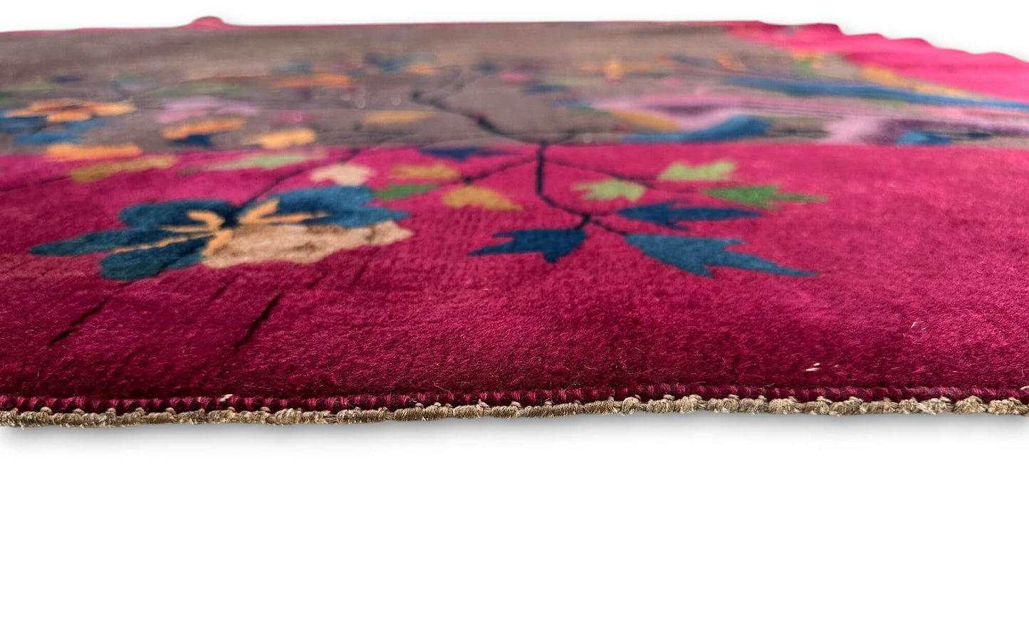 Antique Art Deco Chinese Nichols (8'10"x11'06") dark taupe/magenta