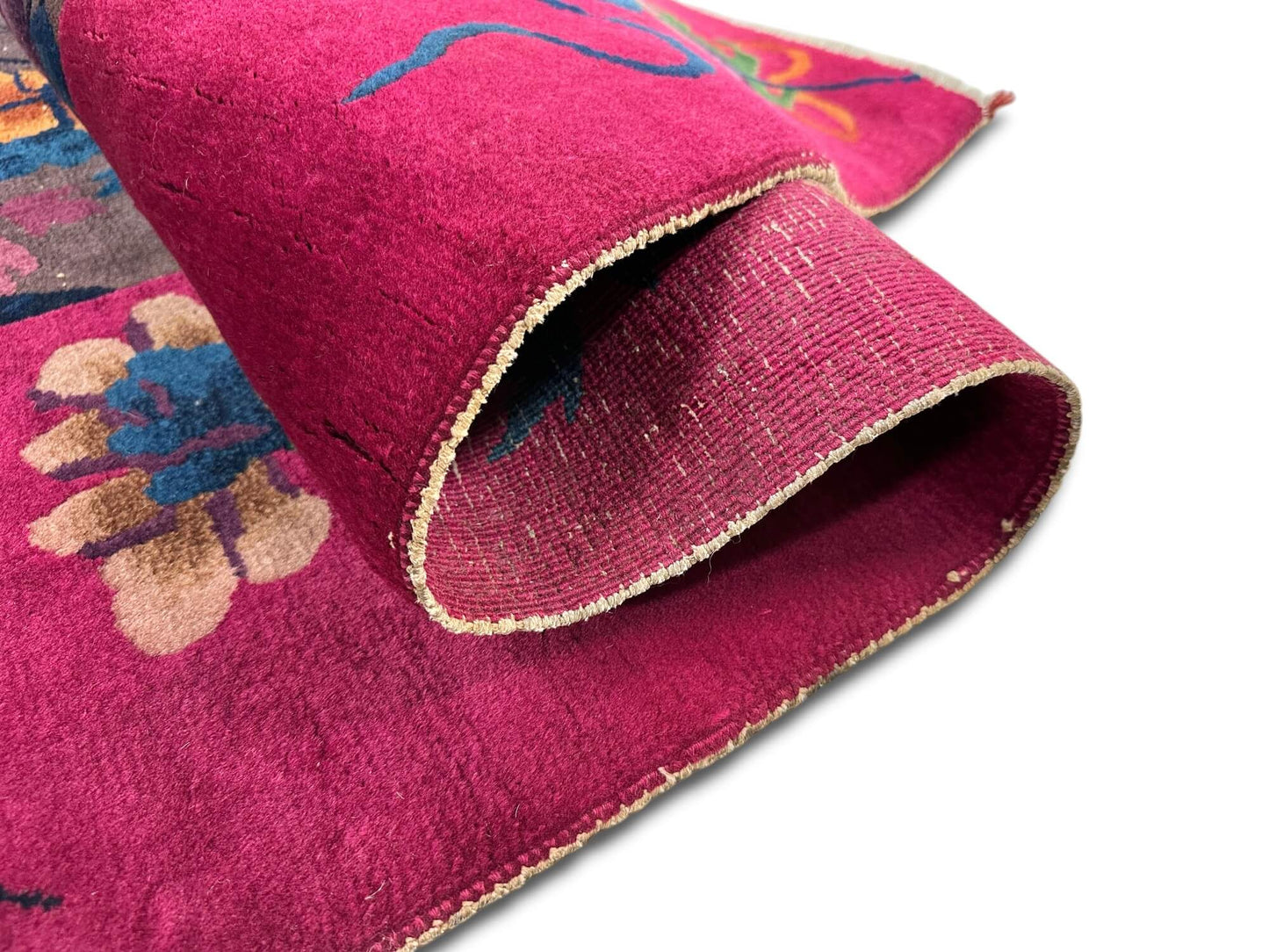 Antique Art Deco Chinese Nichols (8'10"x11'06") dark taupe/magenta