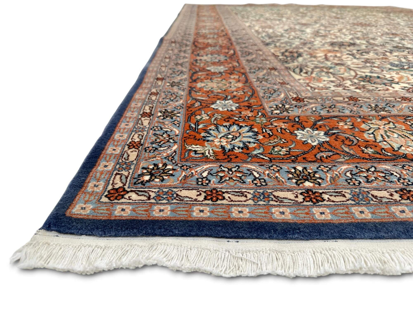 Vintage Sino-Isfahan Design (6'09"x10'06") ivory/rust/blue