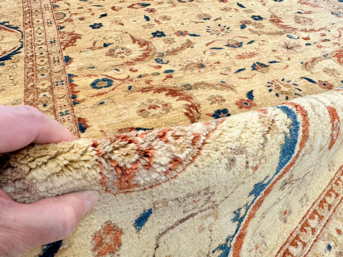 Vintage Vegetable-Dyed Chobi-Peshawar (approx. 6x9) light gold