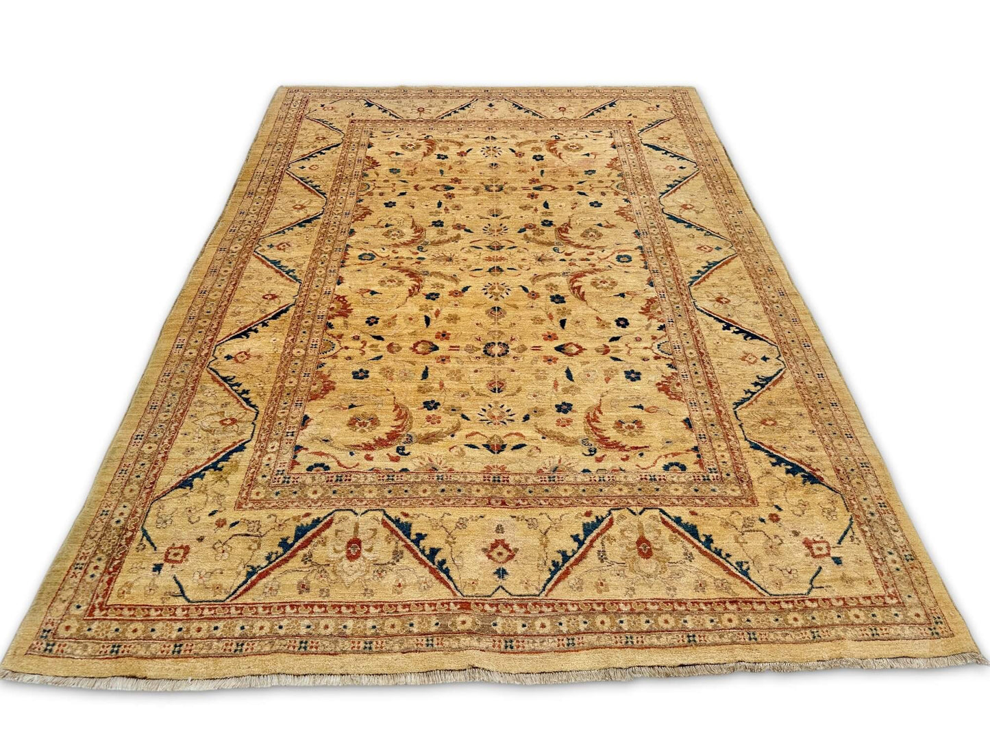 Vintage Vegetable-Dyed Chobi-Peshawar (approx. 6x9) light gold