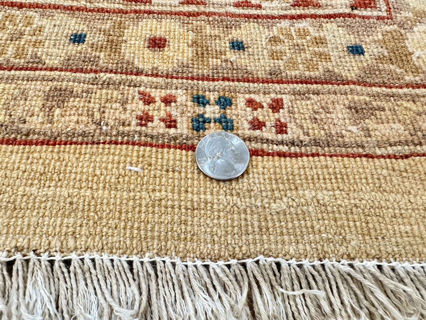 Vintage Vegetable-Dyed Chobi-Peshawar (approx. 6x9) light gold