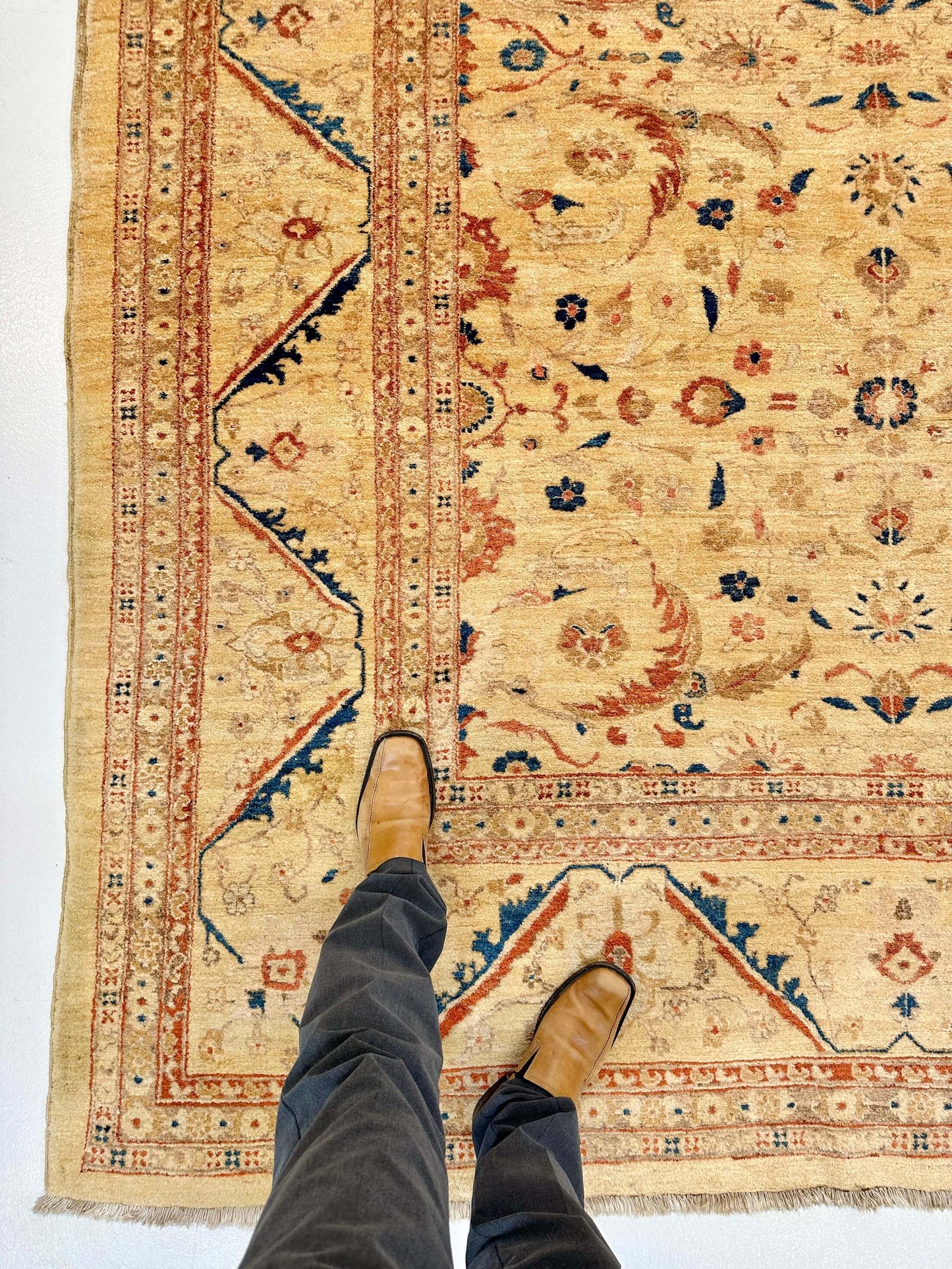 Vintage Vegetable-Dyed Chobi-Peshawar (approx. 6x9) light gold