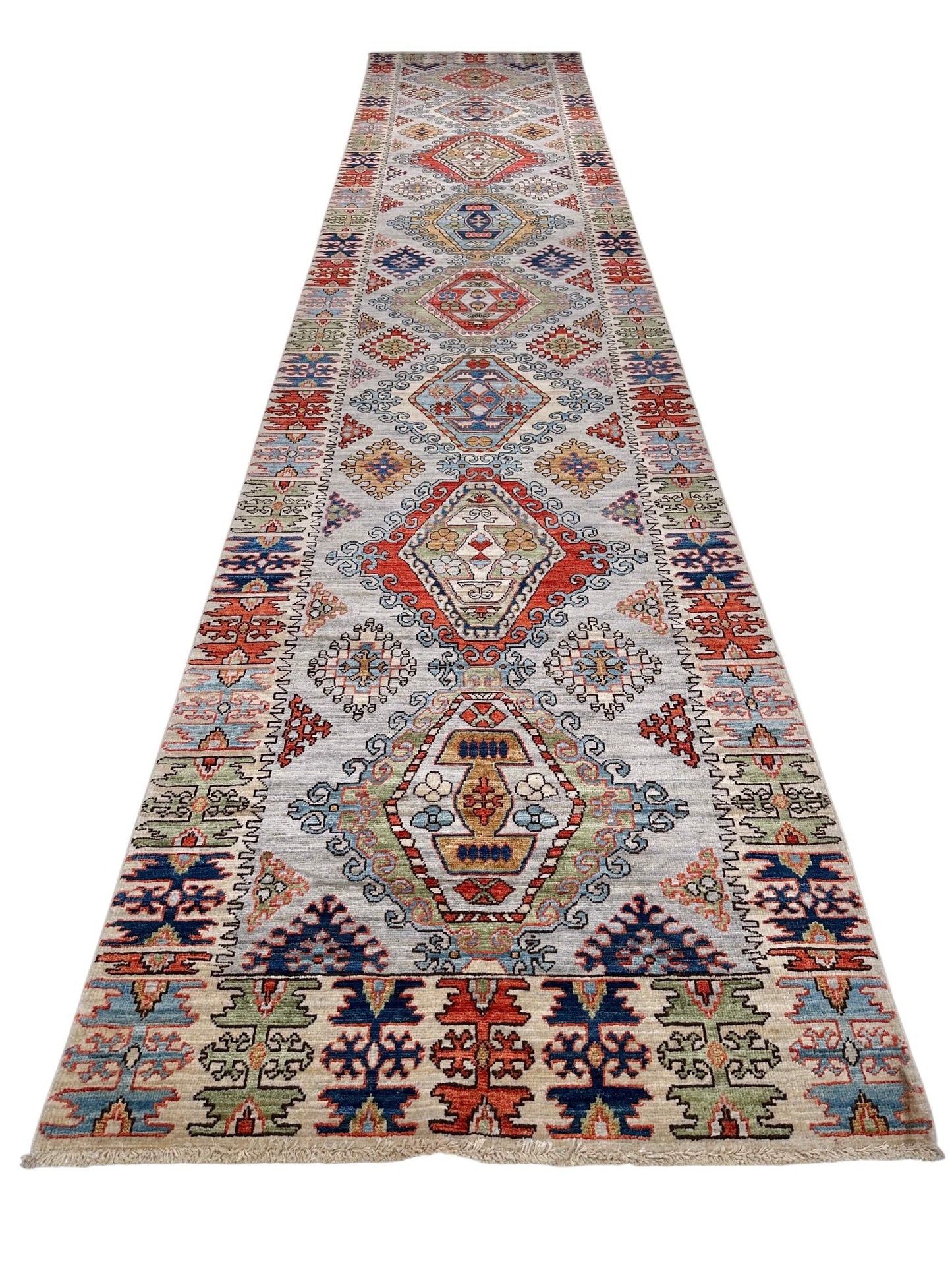 Aryana - Kuba-Shirvan (3'02"x15'08") ivory/multicolor
