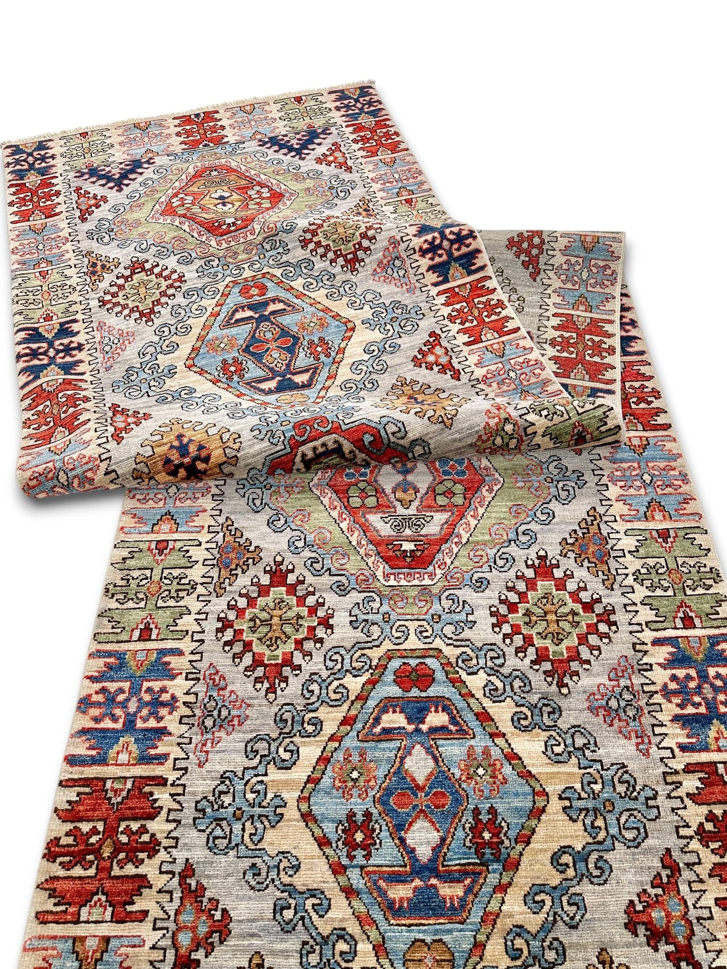 Aryana - Kuba-Shirvan (3'02"x15'08") ivory/multicolor