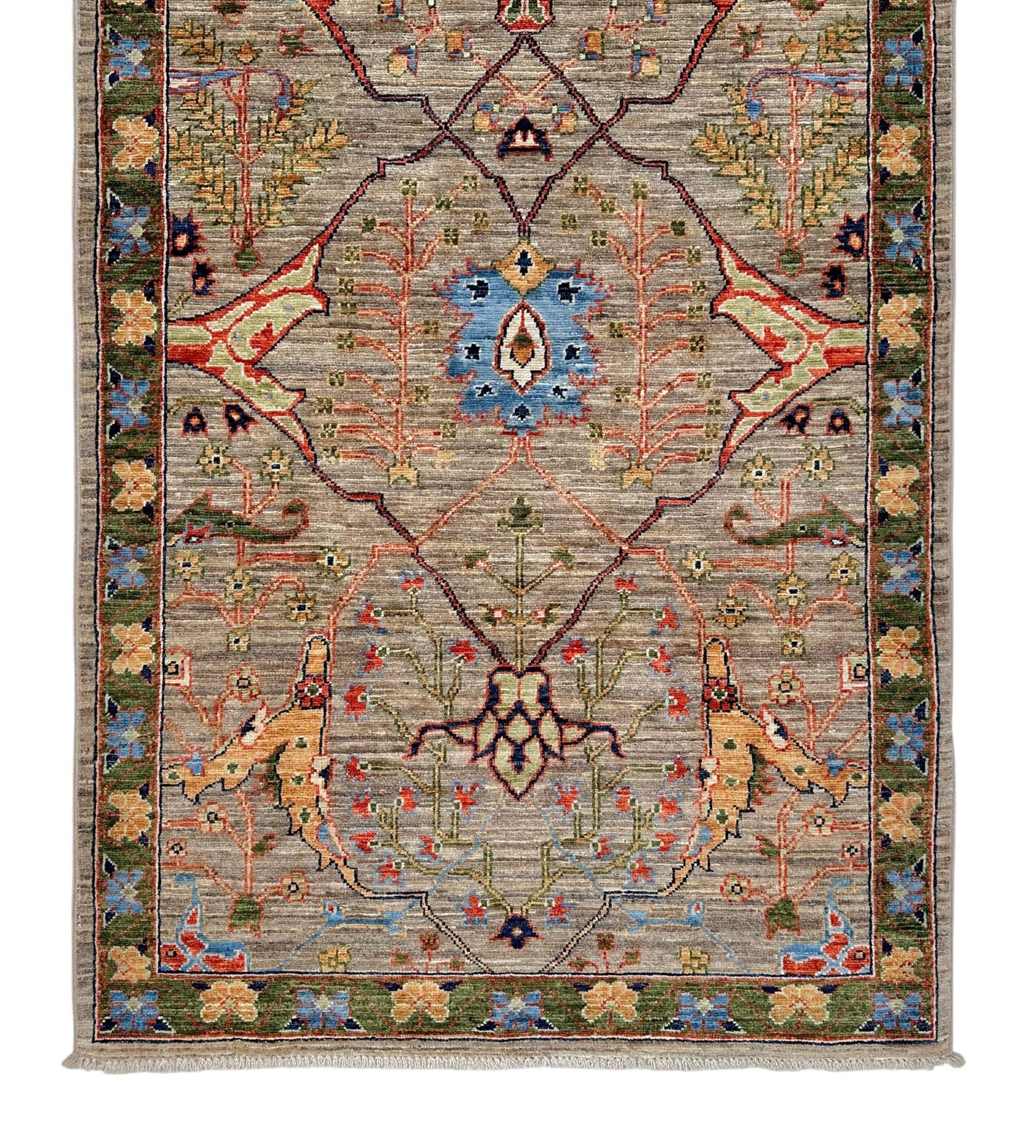 Faryab - Bidjar (2'08"x13'07") camel/green