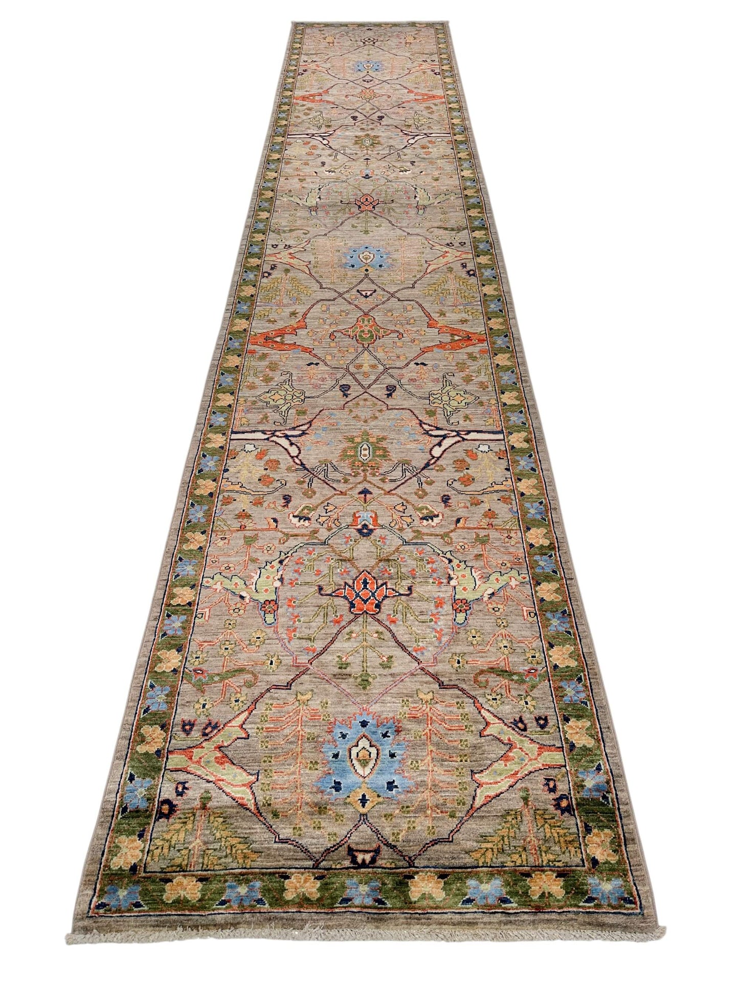 Faryab - Bidjar (2'08"x13'07") camel/green