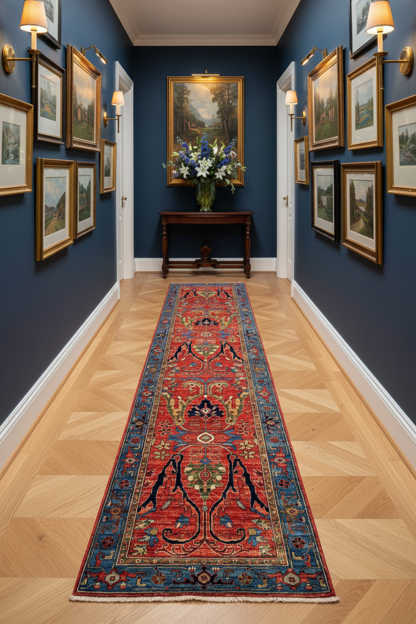 Aryana - Bidjar (2'09"x15'08") rust/blue