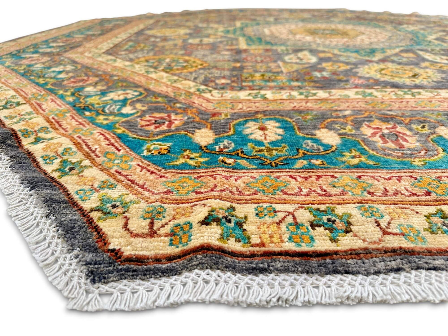 Aryana - Mamluk (8' Octagonal) steel gray/teal
