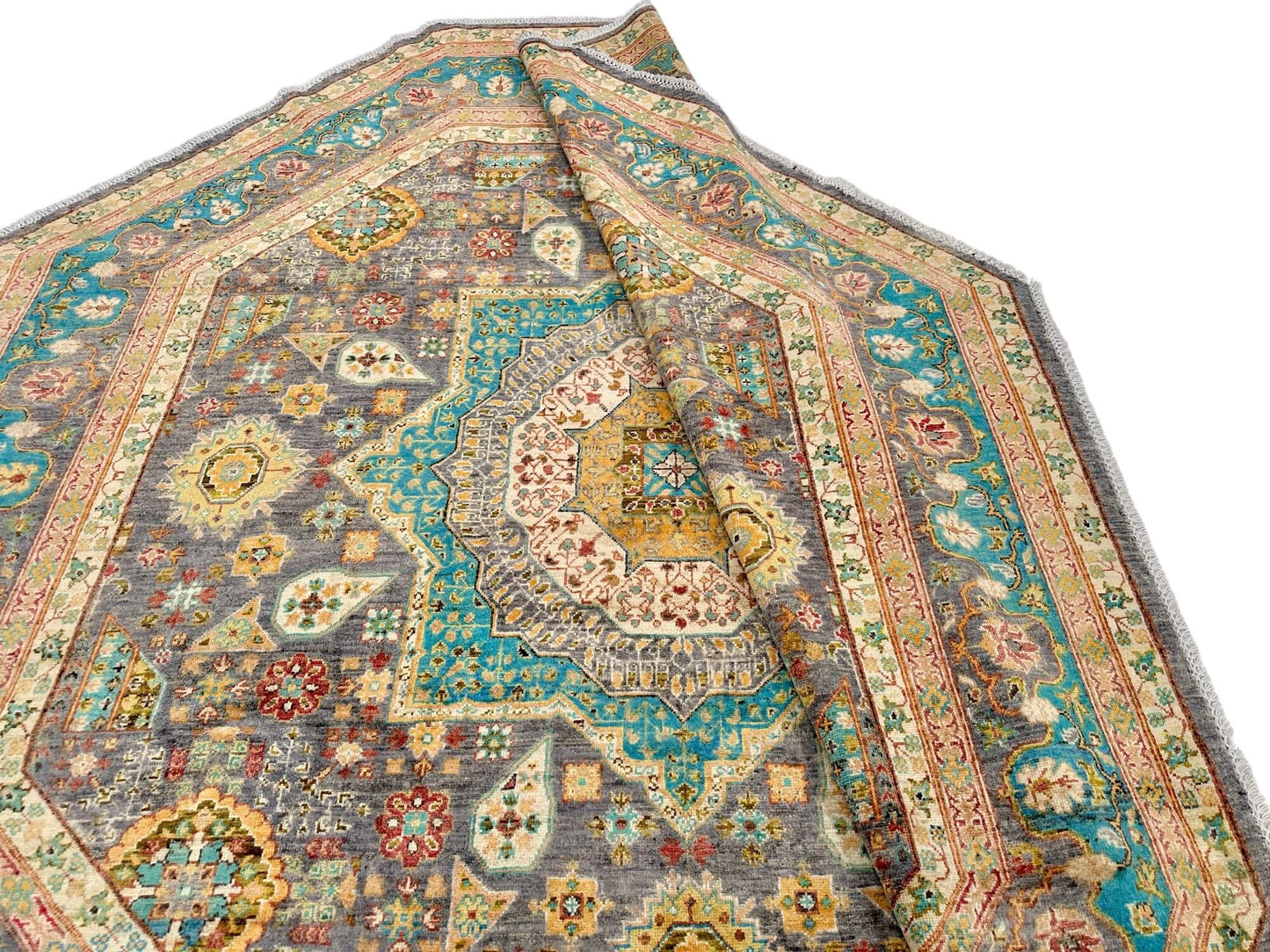 Aryana - Mamluk (8' Octagonal) steel gray/teal