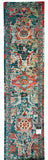 Faryab - Transitional Design (2'09"x11'11") teal/aqua/red