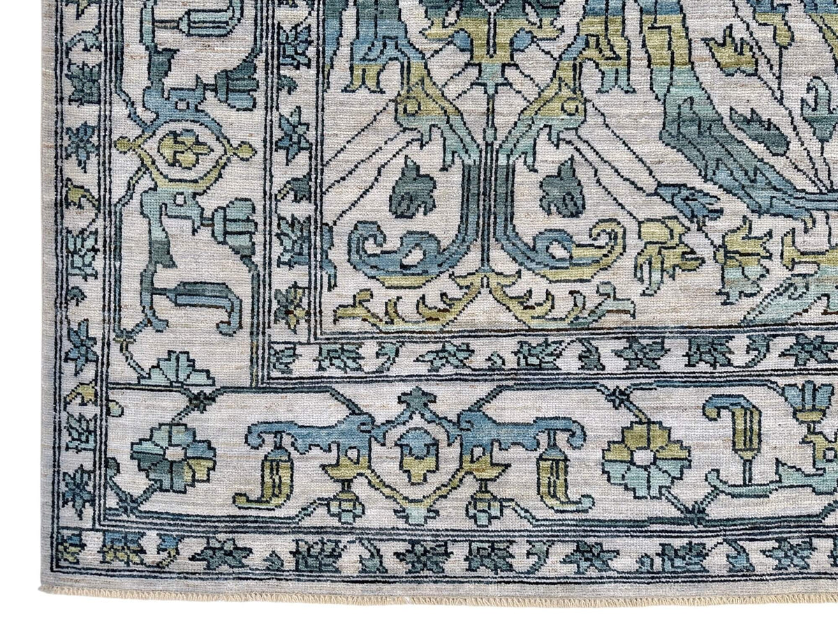 Abrash - Bidjar-Garrus Revival Design (8'01"x10'10") light gray/teal