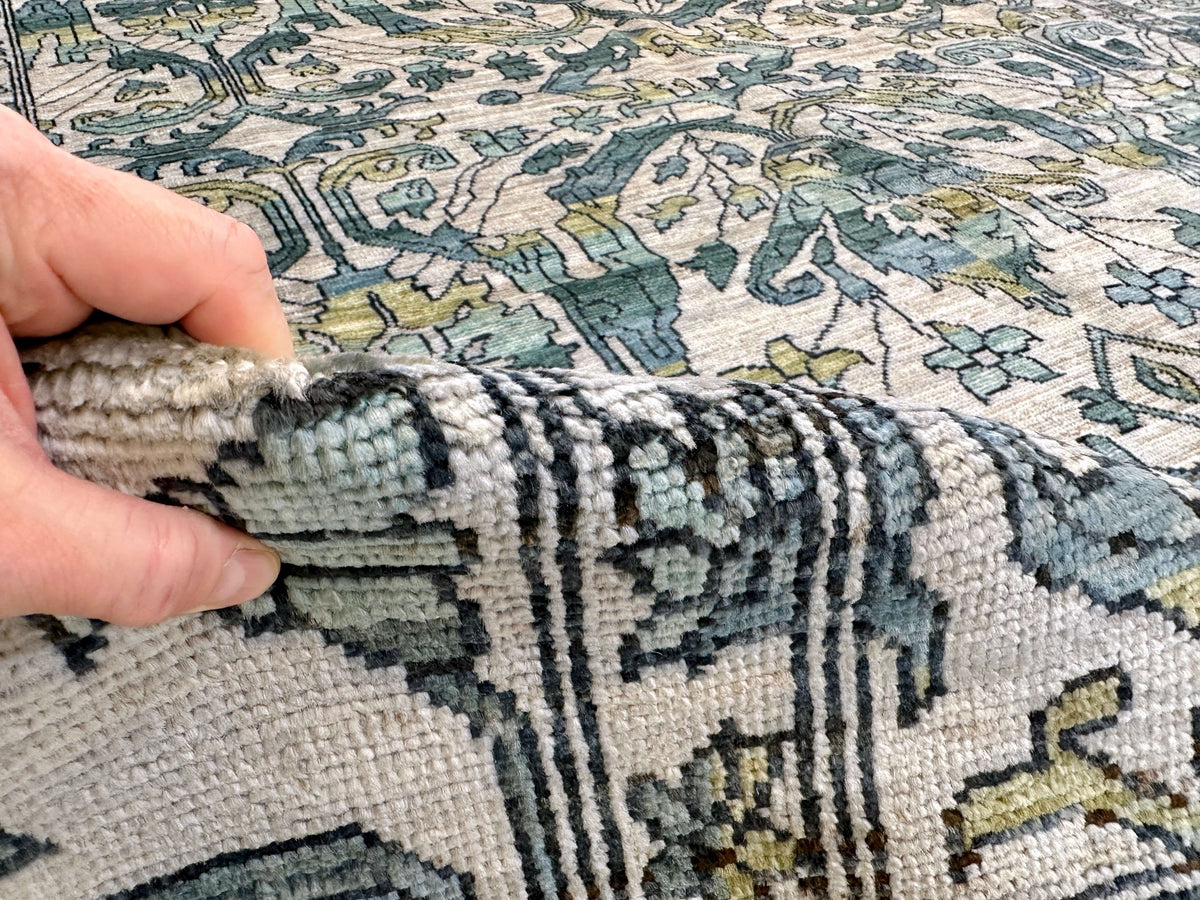 Abrash - Bidjar-Garrus Revival Design (8'01"x10'10") light gray/teal