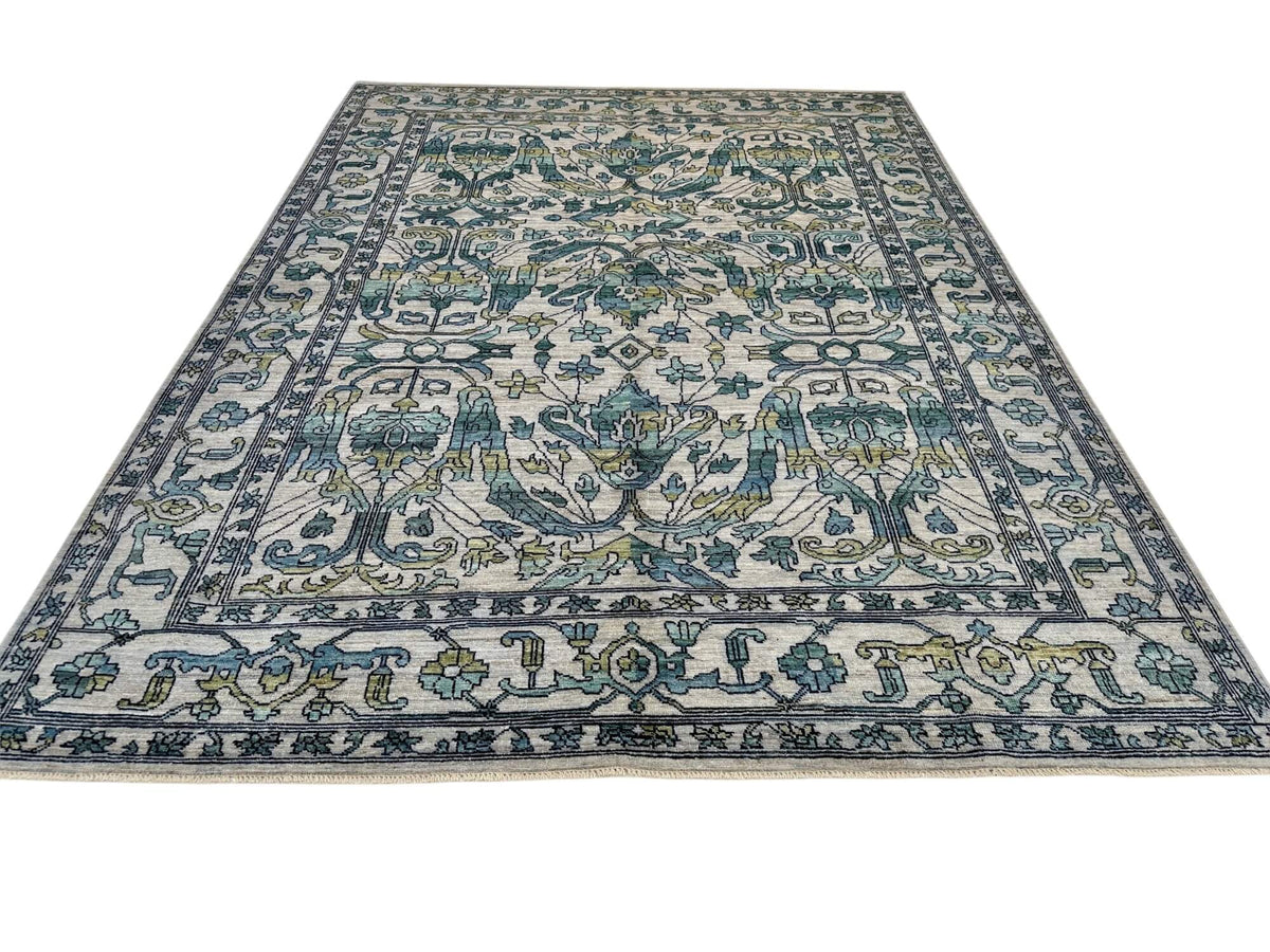Abrash - Bidjar-Garrus Revival Design (8'01"x10'10") light gray/teal