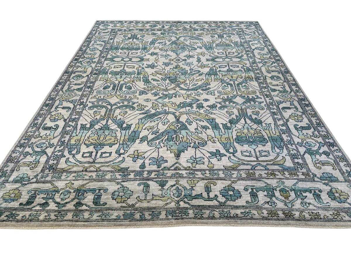 Abrash - Bidjar-Garrus Revival Design (8'01"x10'10") light gray/teal