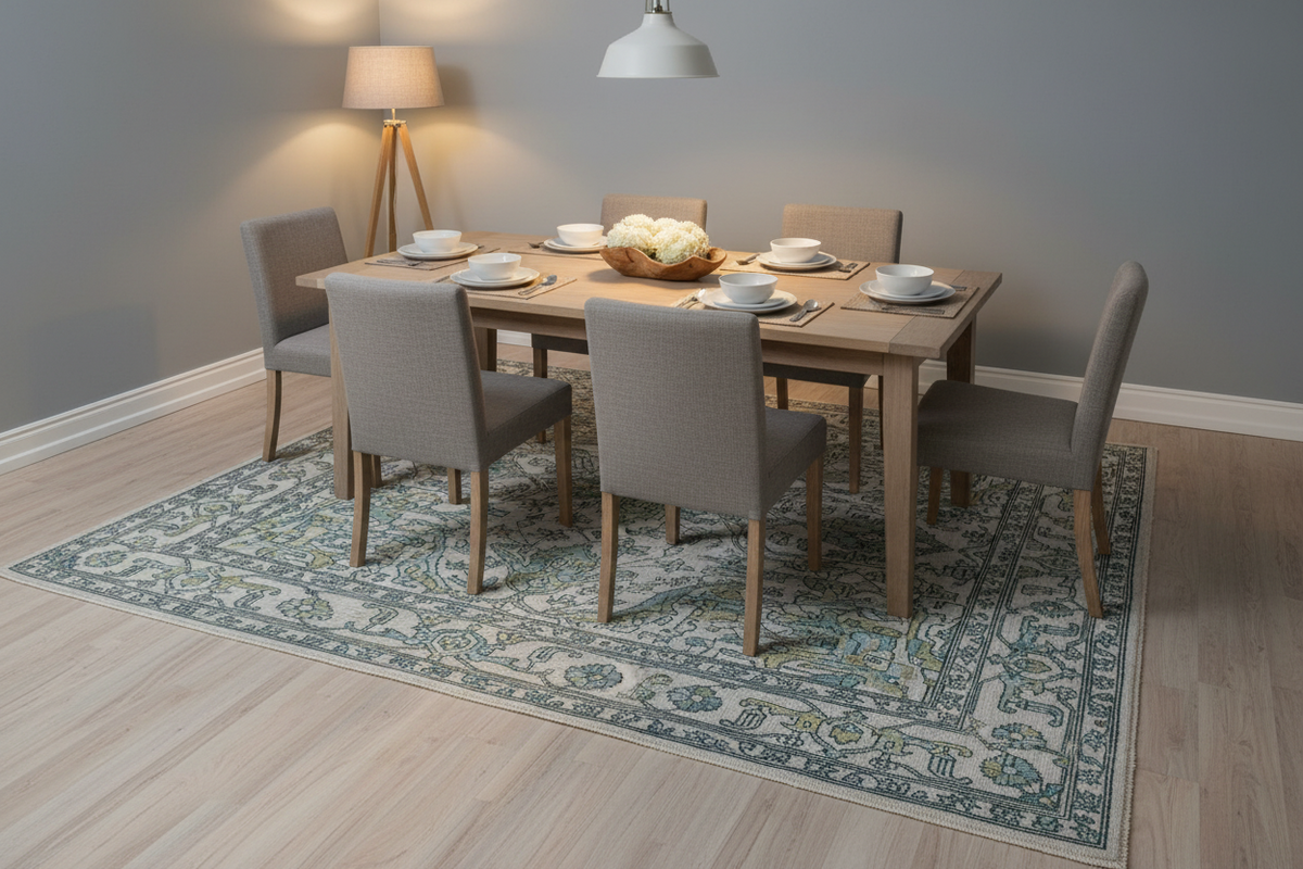 Abrash - Bidjar-Garrus Revival Design (8'01"x10'10") light gray/teal