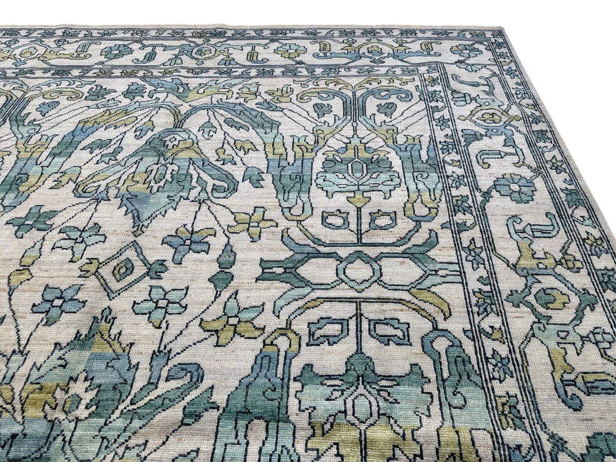 Abrash - Bidjar-Garrus Revival Design (8'01"x10'10") light gray/teal