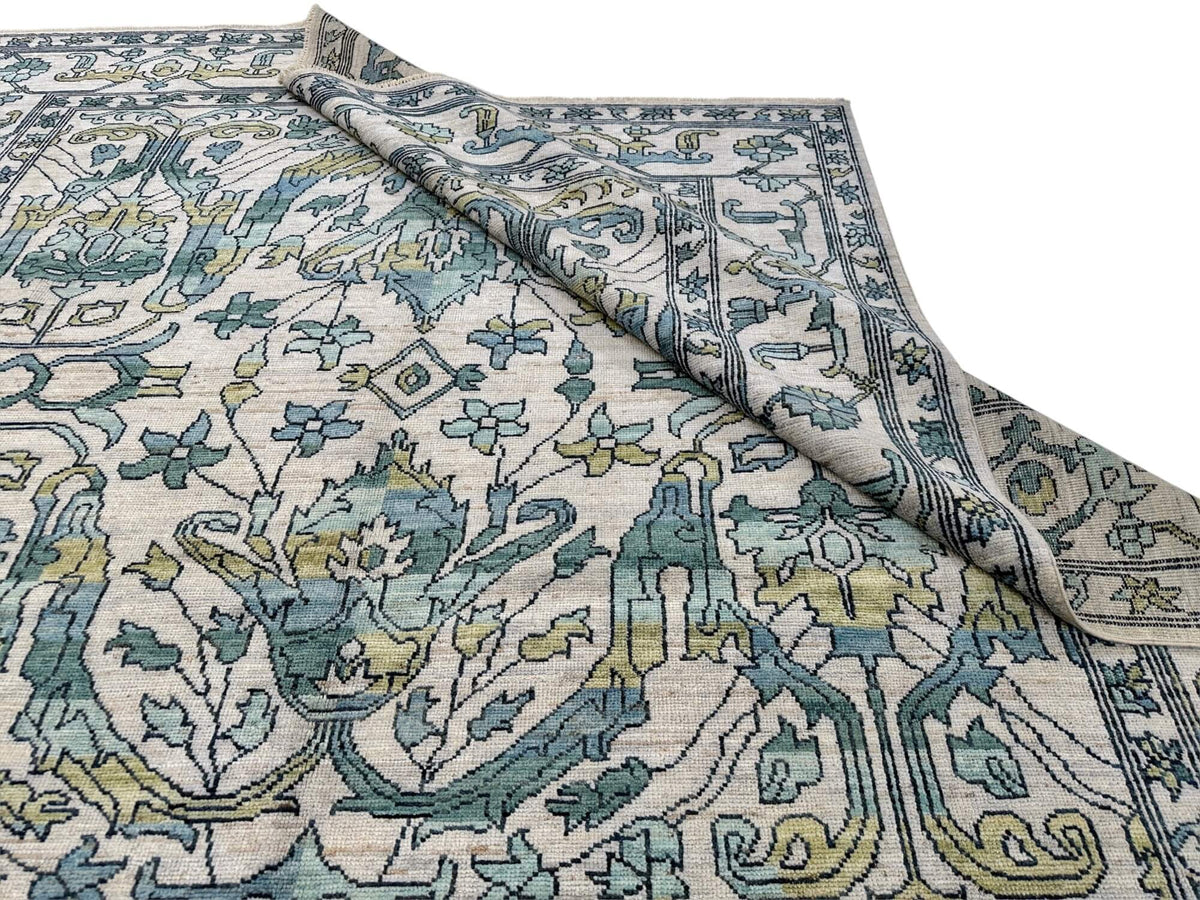 Abrash - Bidjar-Garrus Revival Design (8'01"x10'10") light gray/teal
