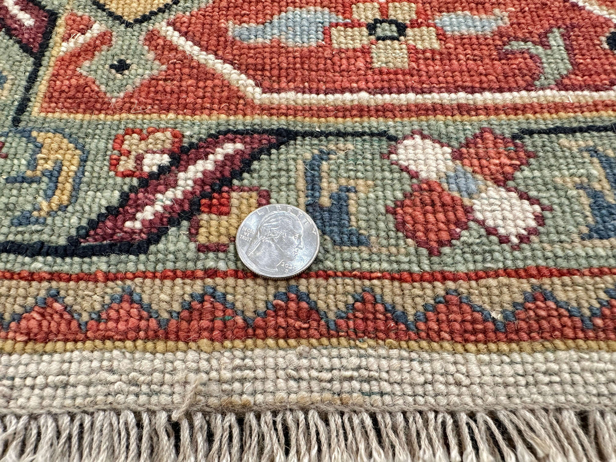 Indo-Persian - Serapi/Heriz Revival (8'x10') ivory/lt.blue/rust