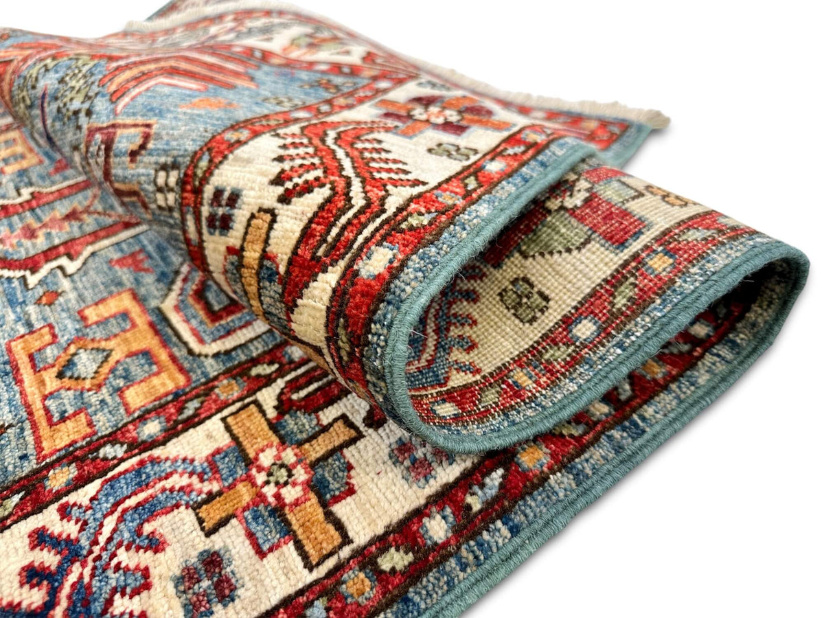Aryana - Kazak Revival (2'08"x7'11") aged denim/ivory