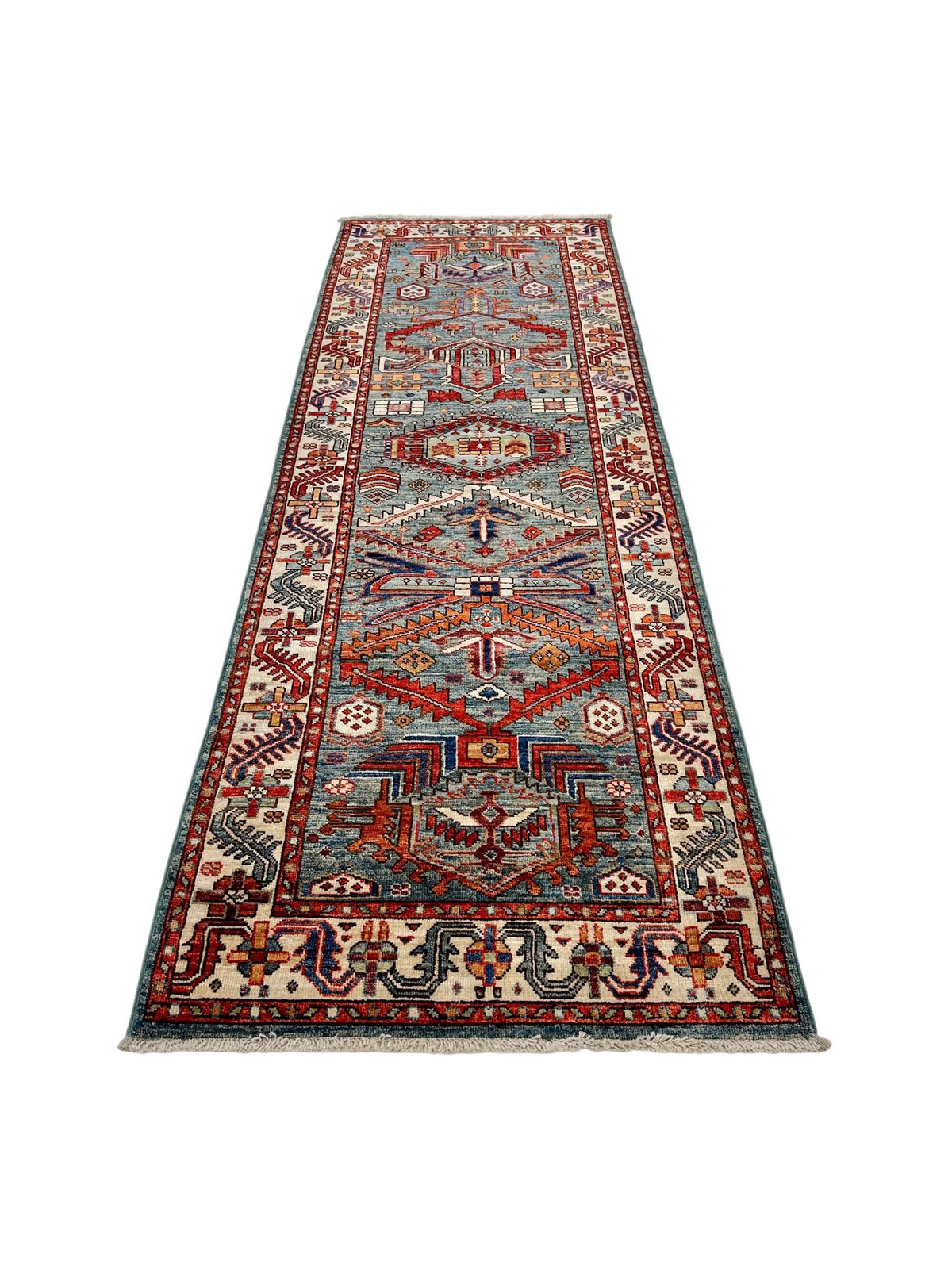 Aryana - Kazak Revival (2'08"x7'11") aged denim/ivory