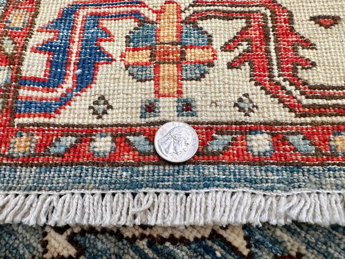Aryana - Kazak Revival (2'08"x7'11") aged denim/ivory
