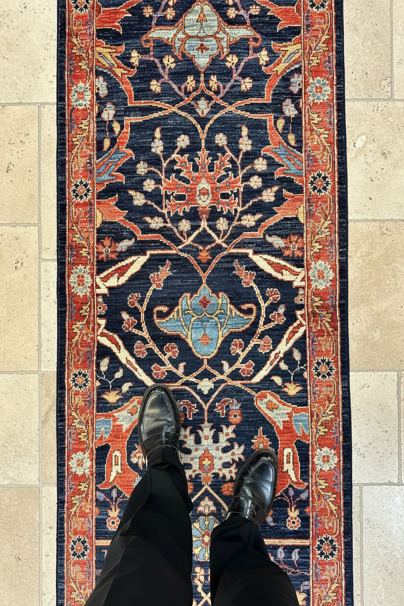Aryana - Bidjar (2'06"x15'05") navy/red