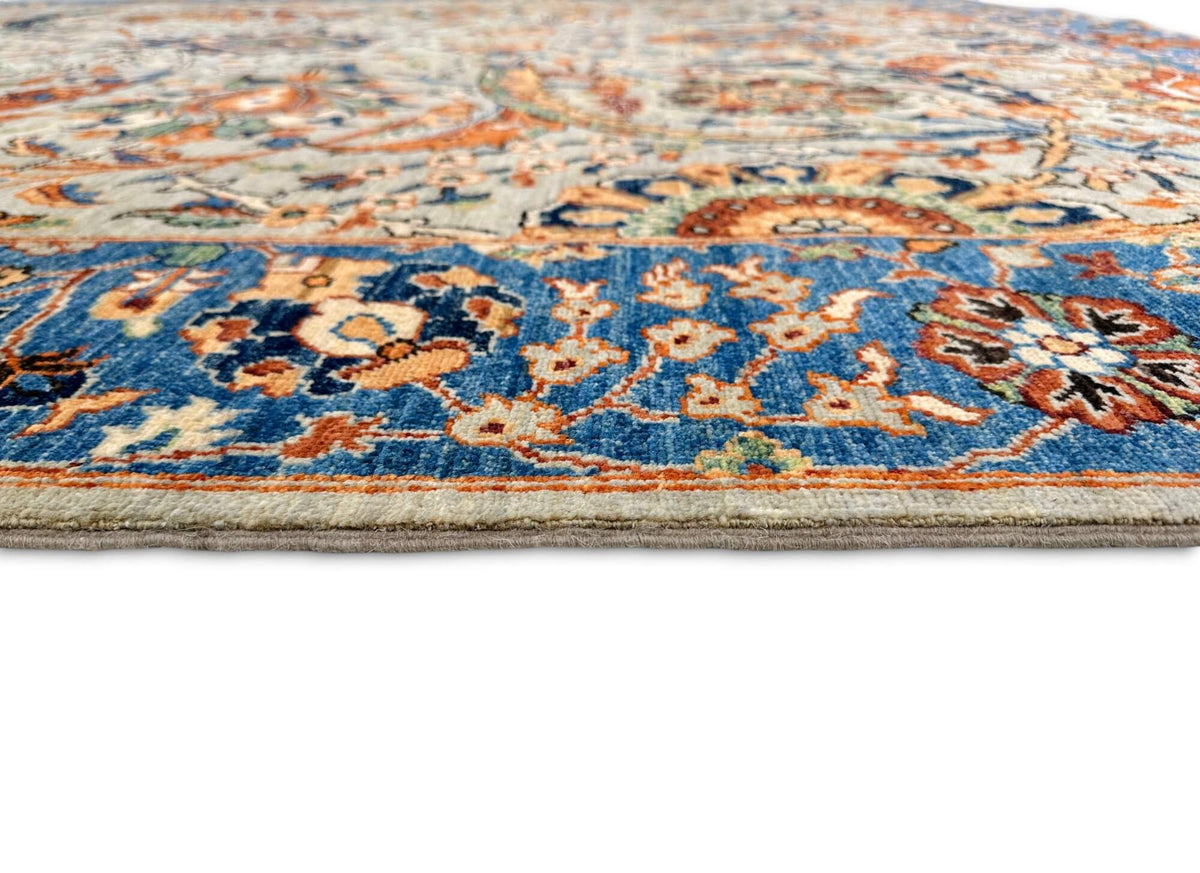 Aryana - Sickle Leaf Kerman Design (8'08"x11'09") lt.gray/blue/rust