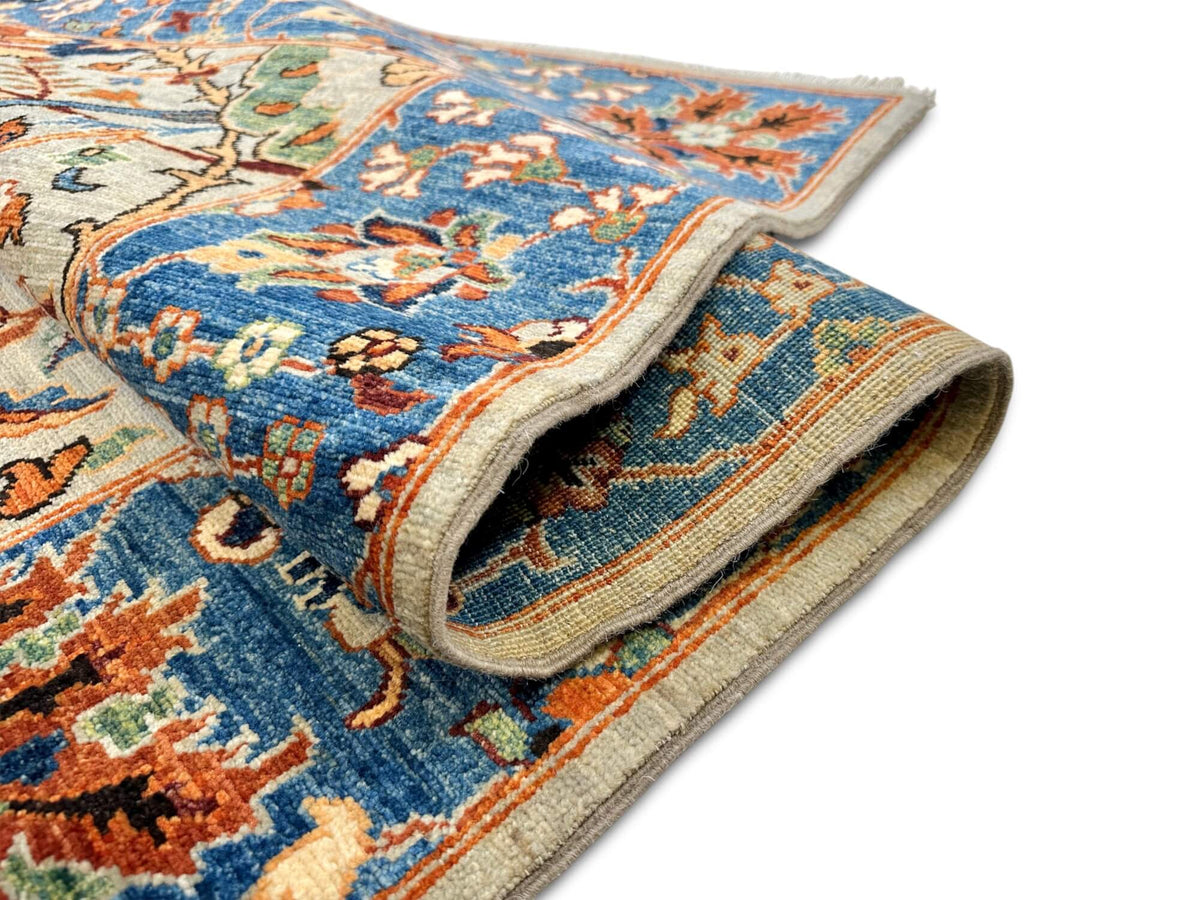 Aryana - Sickle Leaf Kerman Design (8'08"x11'09") lt.gray/blue/rust