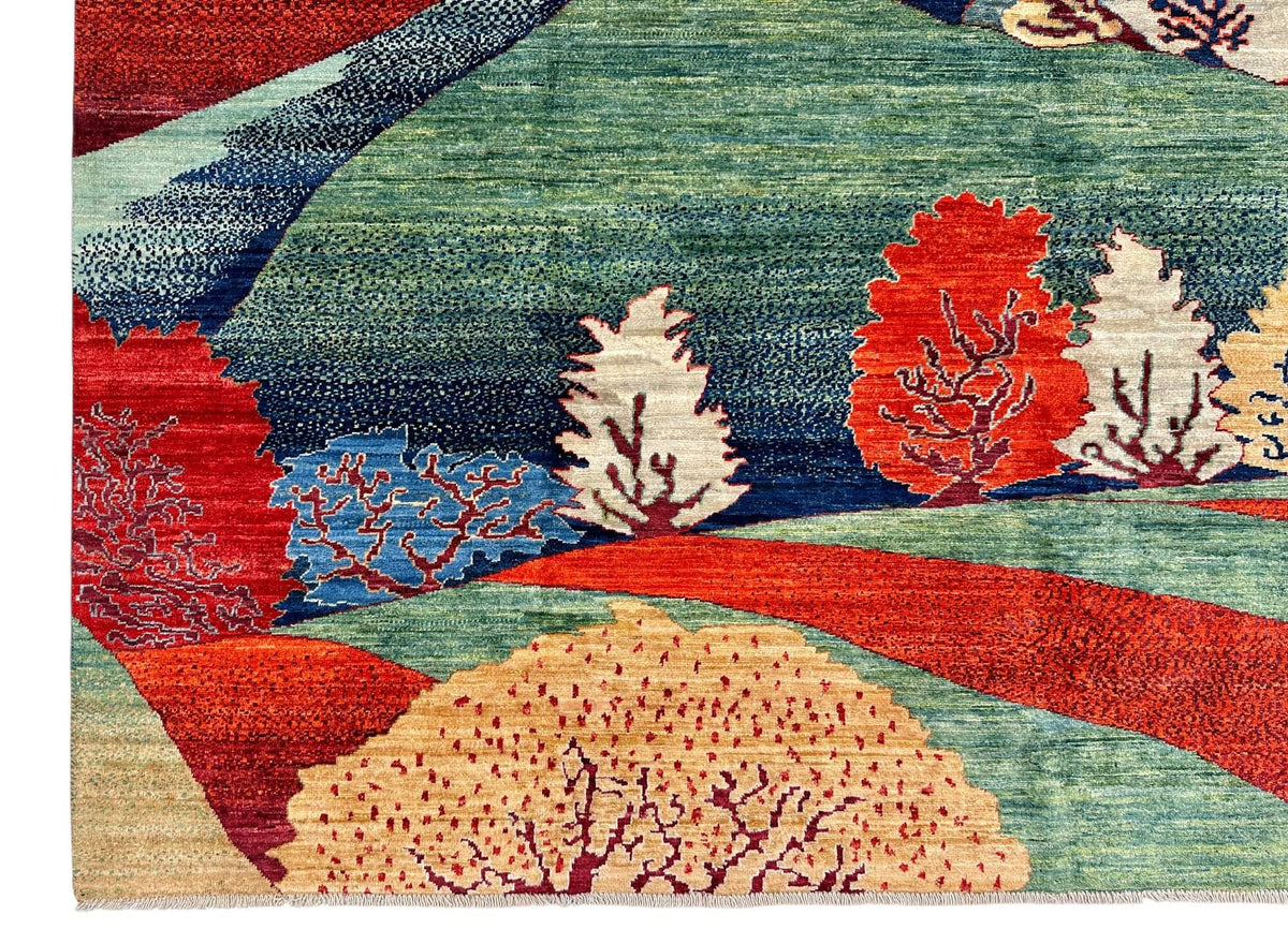 Aryana - Pictorial Landscape (8'03"x9'10") multicolor/green/blue/tan