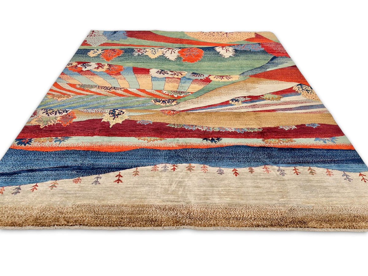Aryana - Pictorial Landscape (8'03"x9'10") multicolor/green/blue/tan