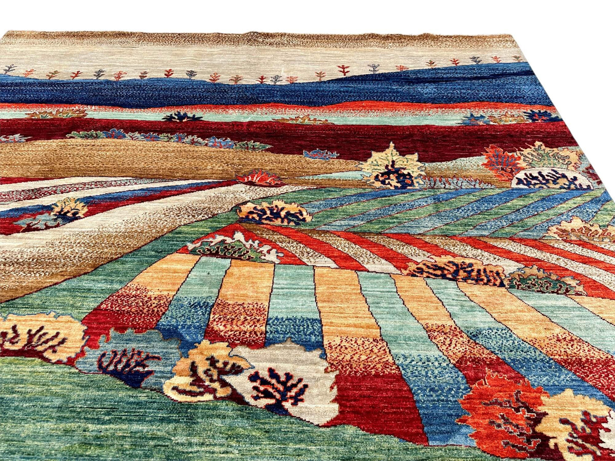 Aryana - Pictorial Landscape (8'03"x9'10") multicolor/green/blue/tan