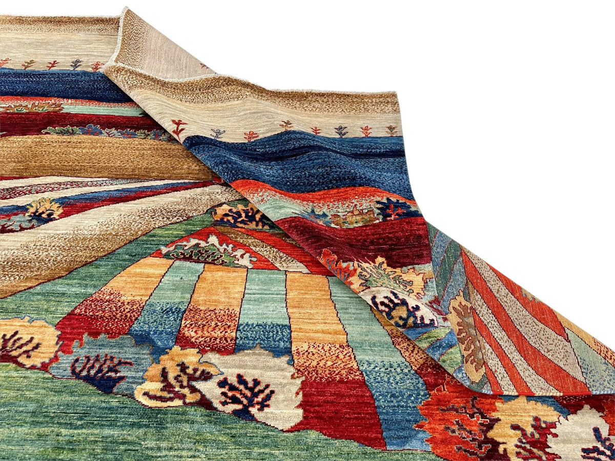 Aryana - Pictorial Landscape (8'03"x9'10") multicolor/green/blue/tan