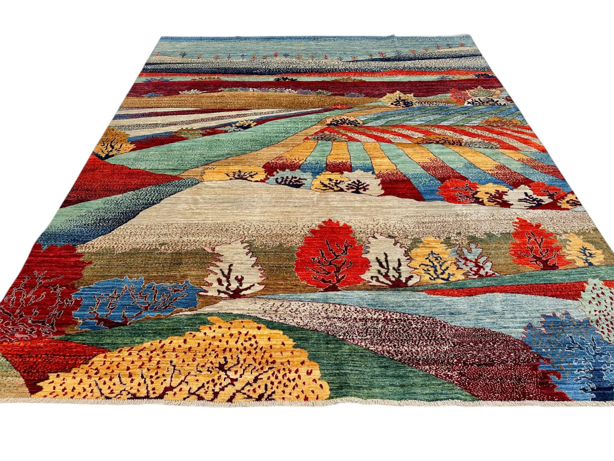 Aryana - Pictorial Landscape (8'00"x9'07") multicolor/beige/lt. blue
