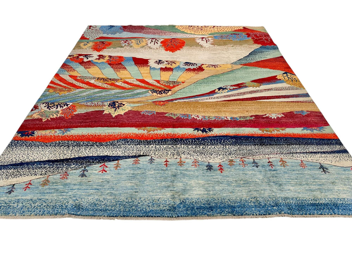 Aryana - Pictorial Landscape (8'00"x9'07") multicolor/beige/lt. blue