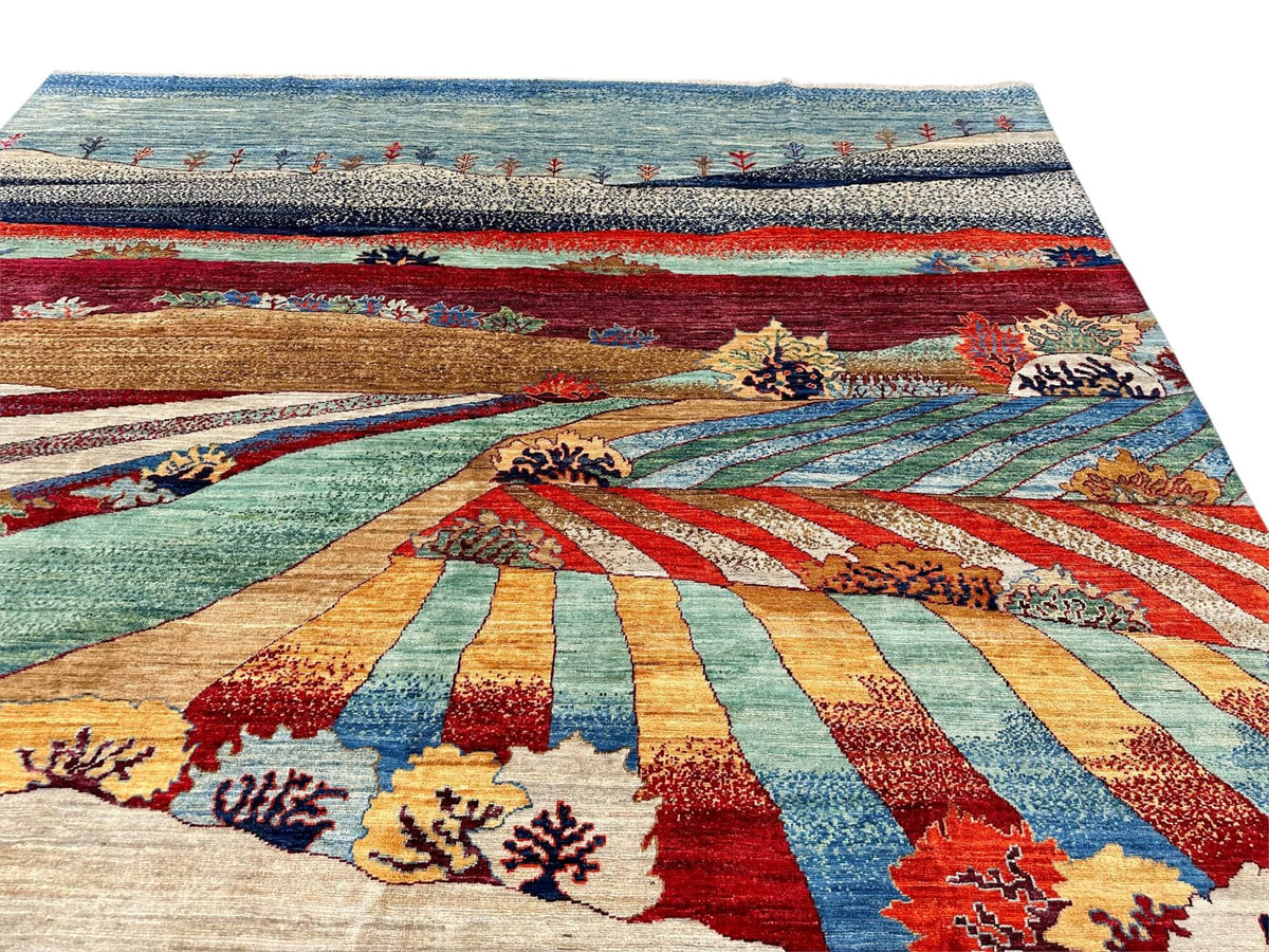 Aryana - Pictorial Landscape (8'00"x9'07") multicolor/beige/lt. blue