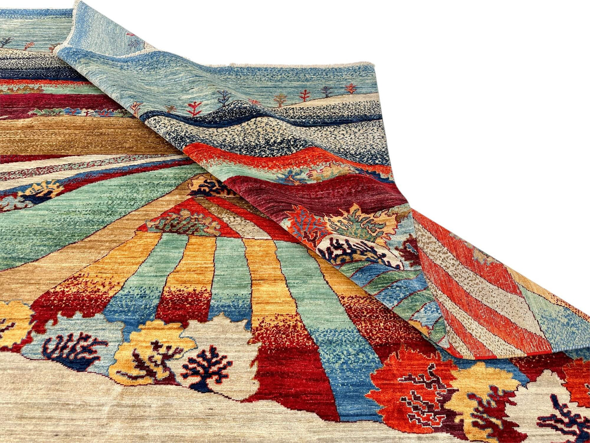 Aryana - Pictorial Landscape (8'00"x9'07") multicolor/beige/lt. blue