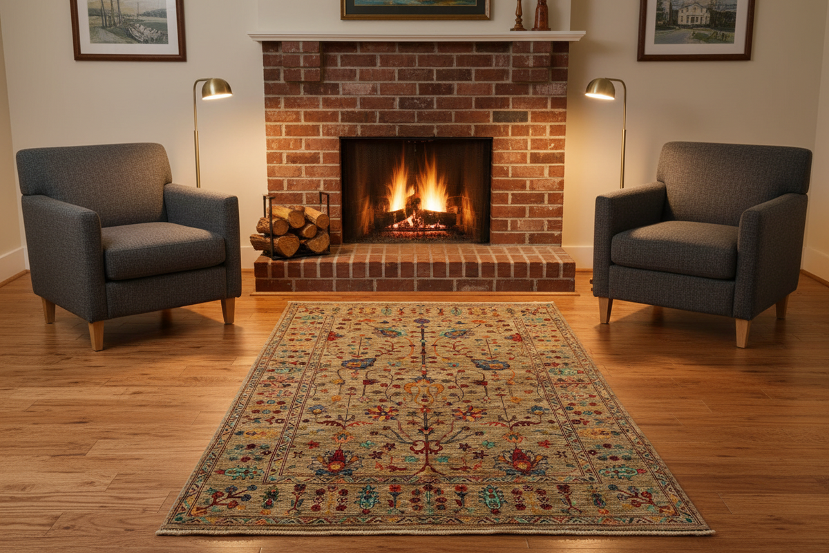 Aryana - Sultani (5'00"x6'09") natural undyed/multicolor