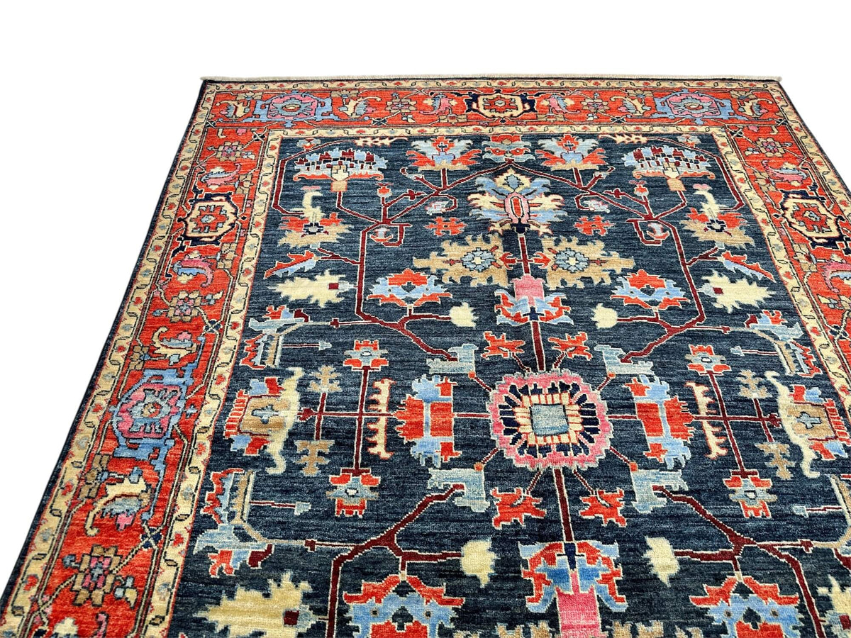 Aryana - Serapi Design (5'00"x6'10") indigo/red