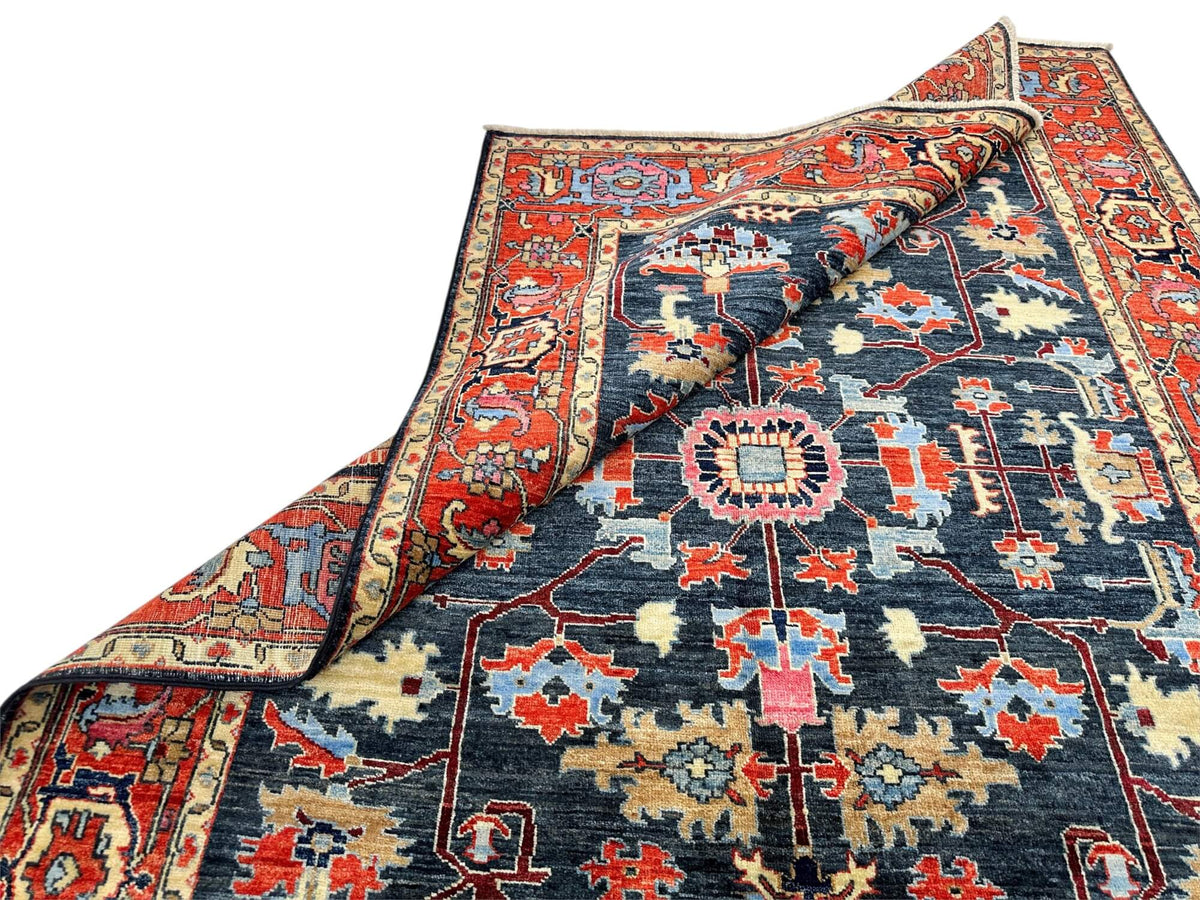 Aryana - Serapi Design (5'00"x6'10") indigo/red