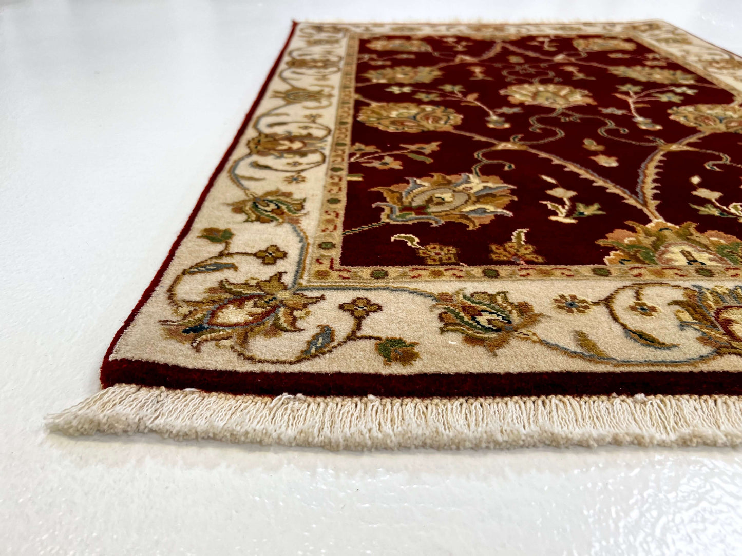 Wool w. silk Kumkapi red/ivo 2x3