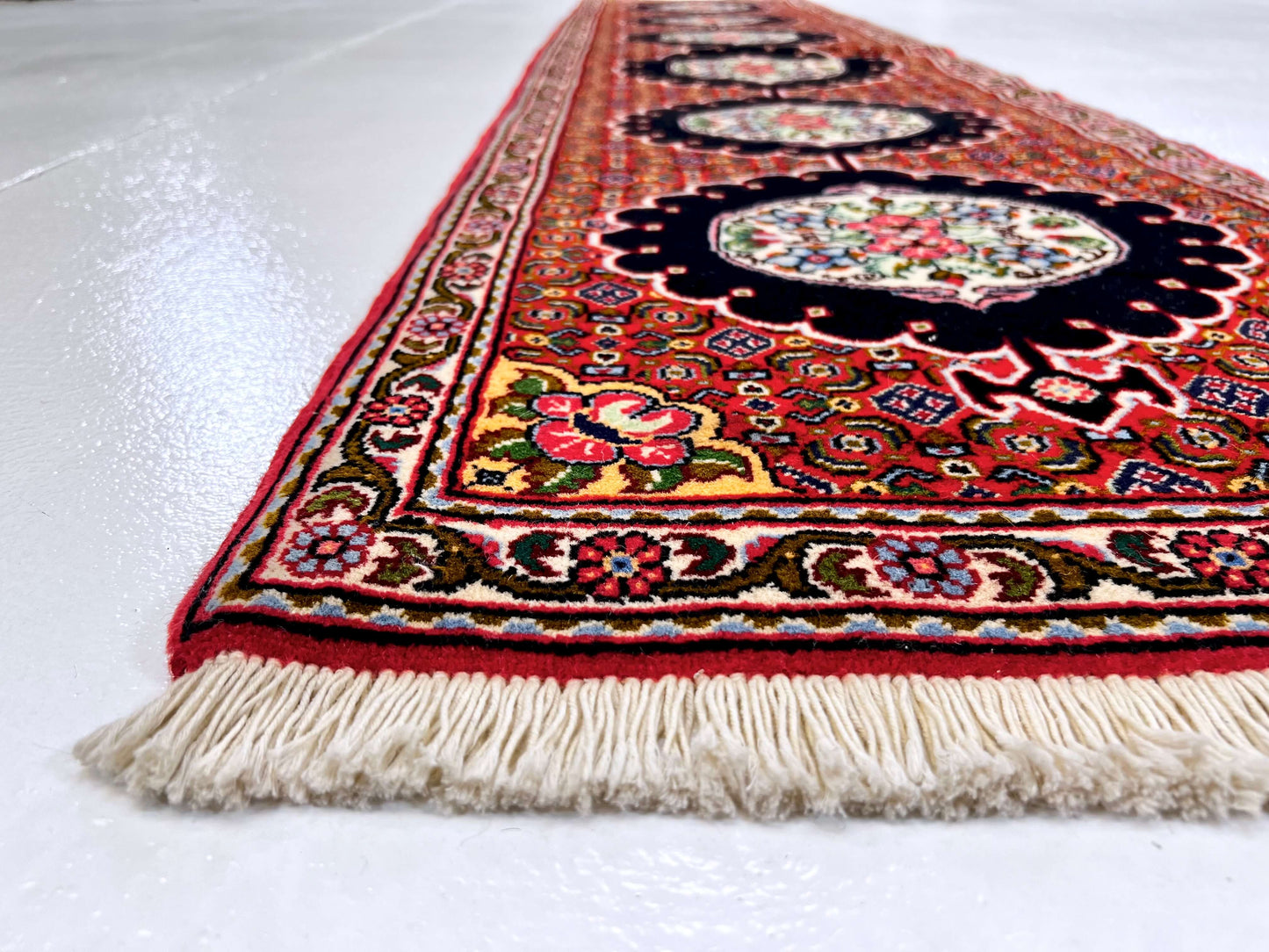 Persian Bijar (2'00"x10'06") red/black/ivory