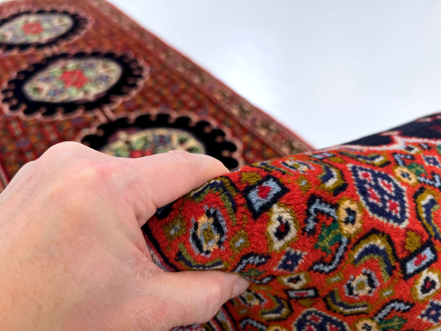 Persian Bijar (2'00"x10'06") red/black/ivory