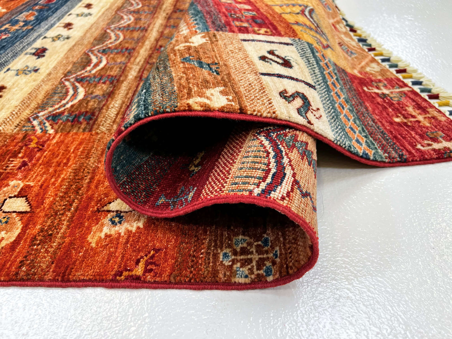 Khurjeen/Gabbeh (6'06"x6'10") rust/multicolor