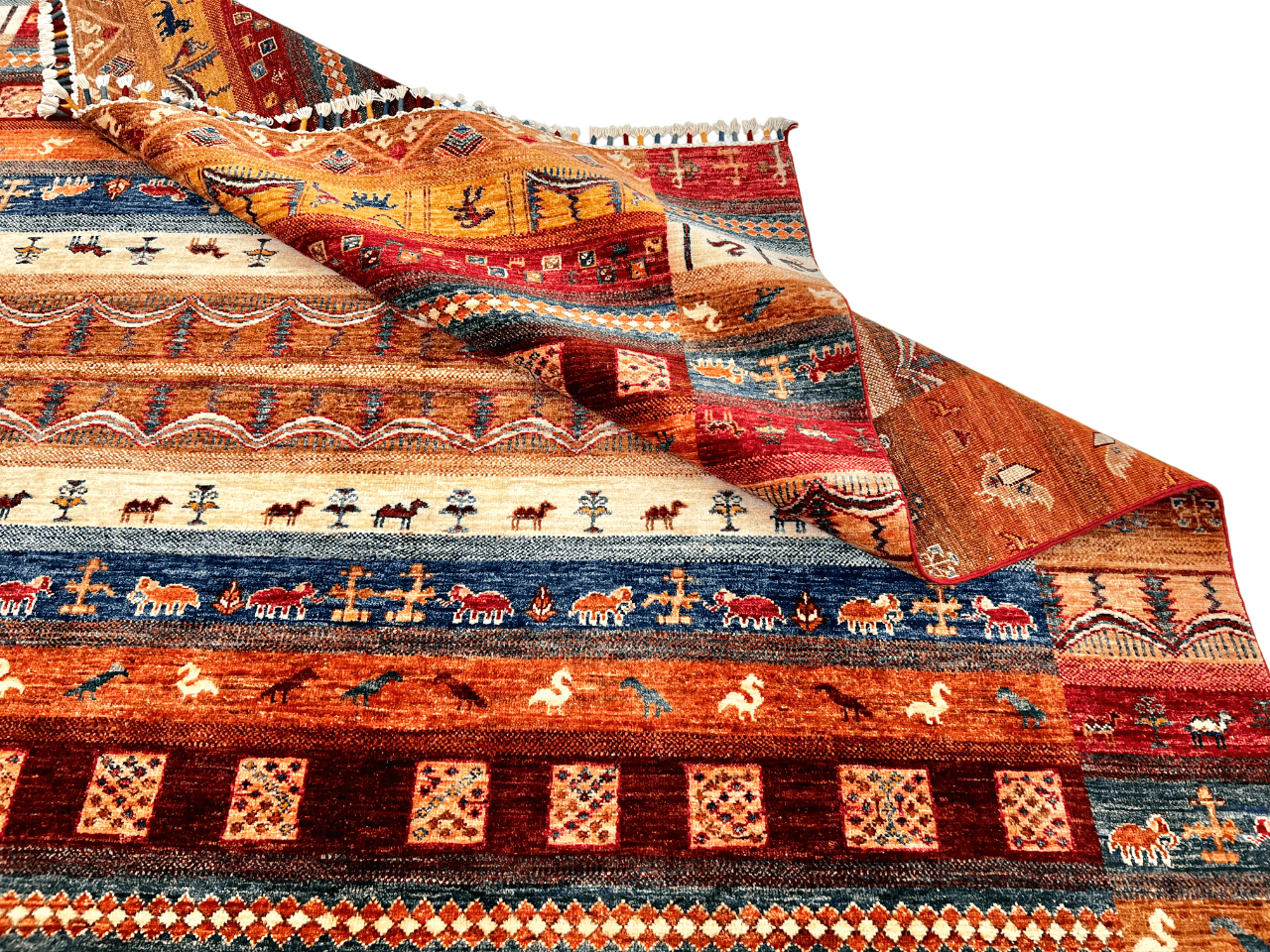 Khurjeen/Gabbeh (6'06"x6'10") rust/multicolor