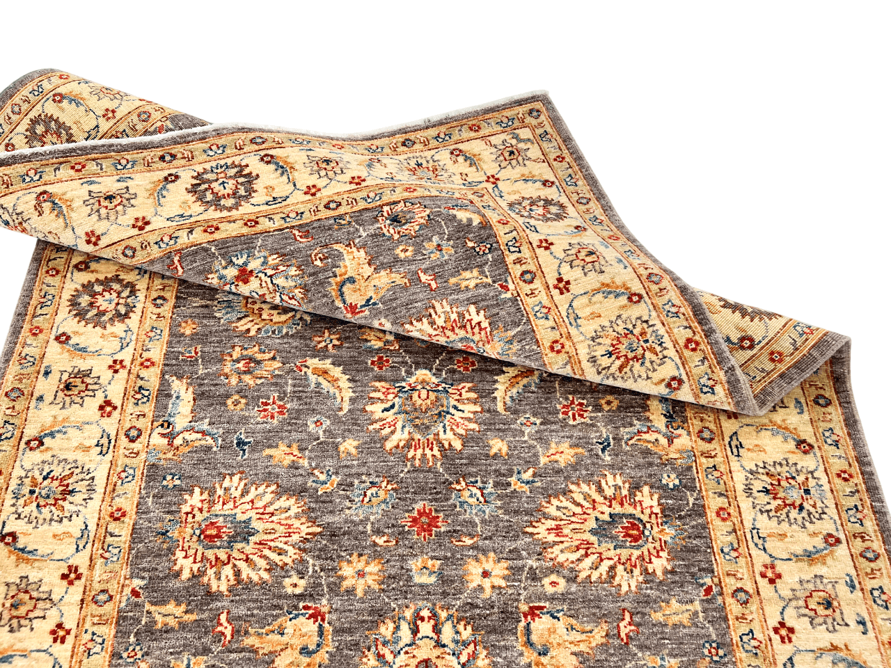 Chobi Farahan (4'00"x5'06") lavendar-gray/ivory