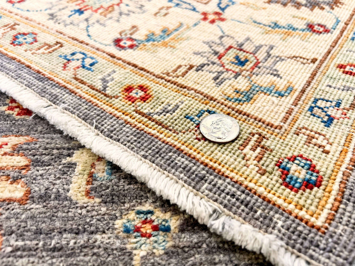 Chobi Farahan (4'00"x5'06") lavendar-gray/ivory