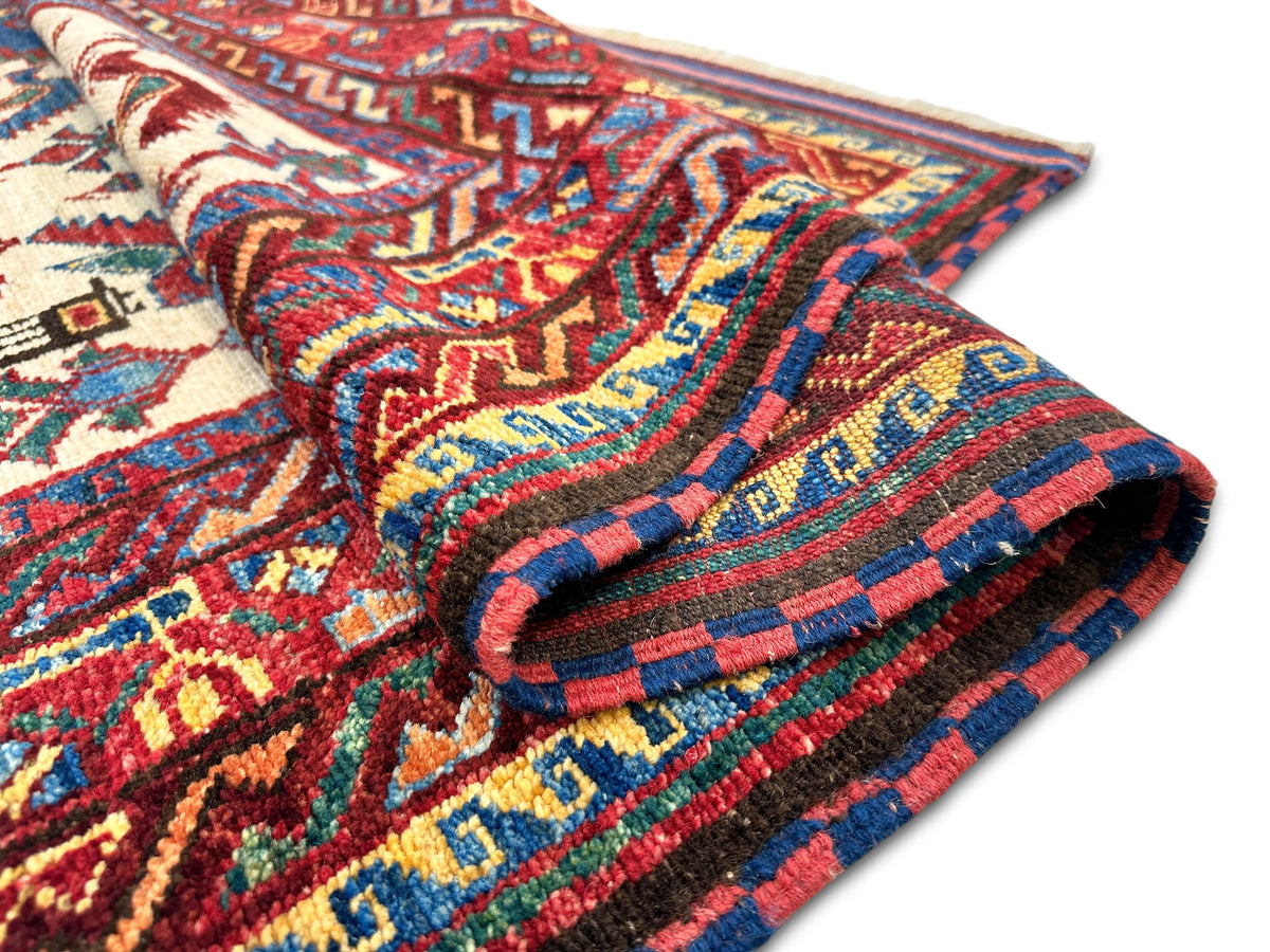 Balouch - Qashqai (5'10"x8'08") ivory/dark red/multicolor