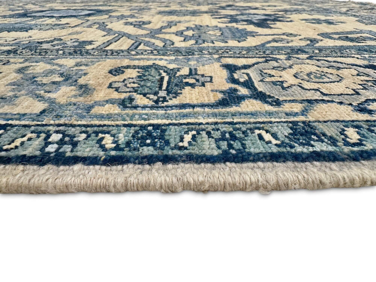 Sina - Afghan Heriz (4'03"x6'03") ivory/blue